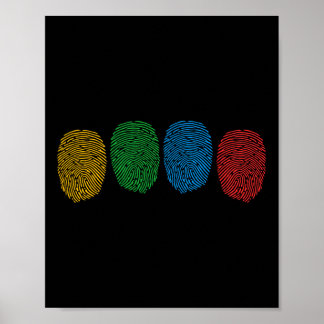 Fingerprint Autism Awareness Neurodiversity Autism Poster