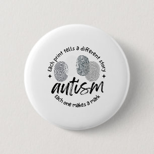 Fingerprint Autism Each Print Tells A Different St 6 Cm Round Badge