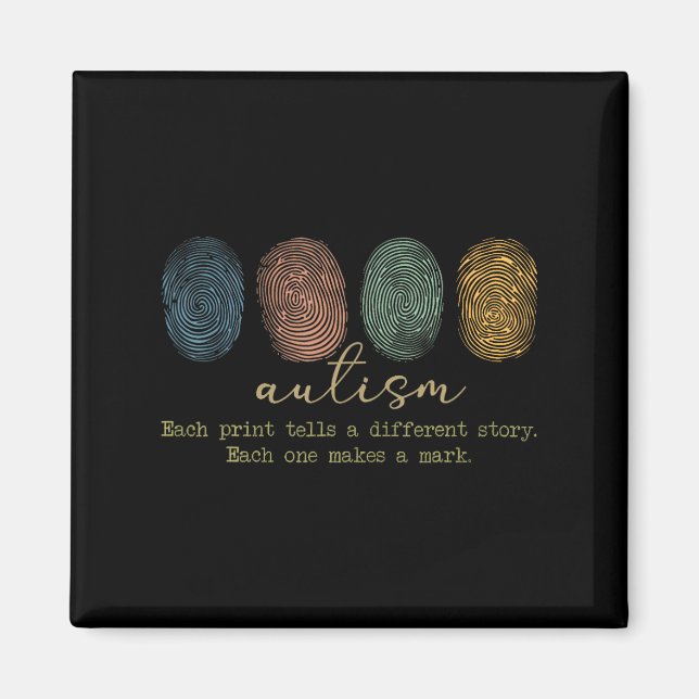 Fingerprint Autism Each Print Tells A Different St Magnet (Front)