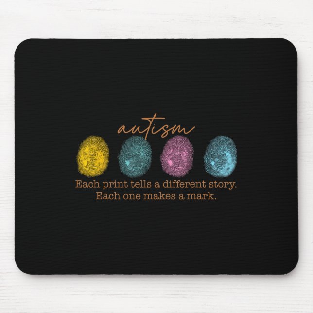 Fingerprint Autism Each Print Tells A Different St Mouse Pad (Front)