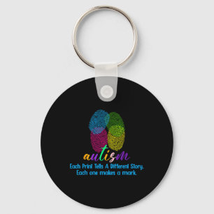 Fingerprint Autism Shirt Key Ring