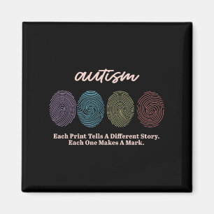 Fingerprint Autism Tees Magnet