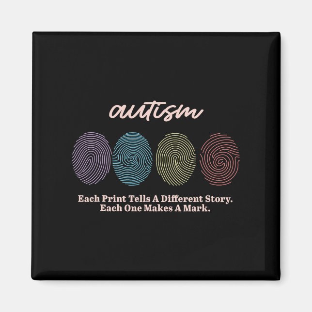 Fingerprint Autism Tees  Magnet (Front)
