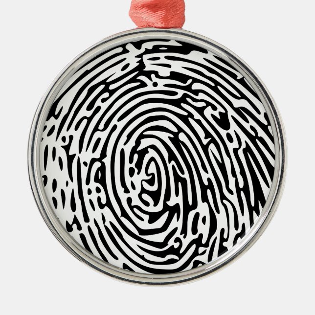 Fingerprint Background Metal Tree Decoration (Front)