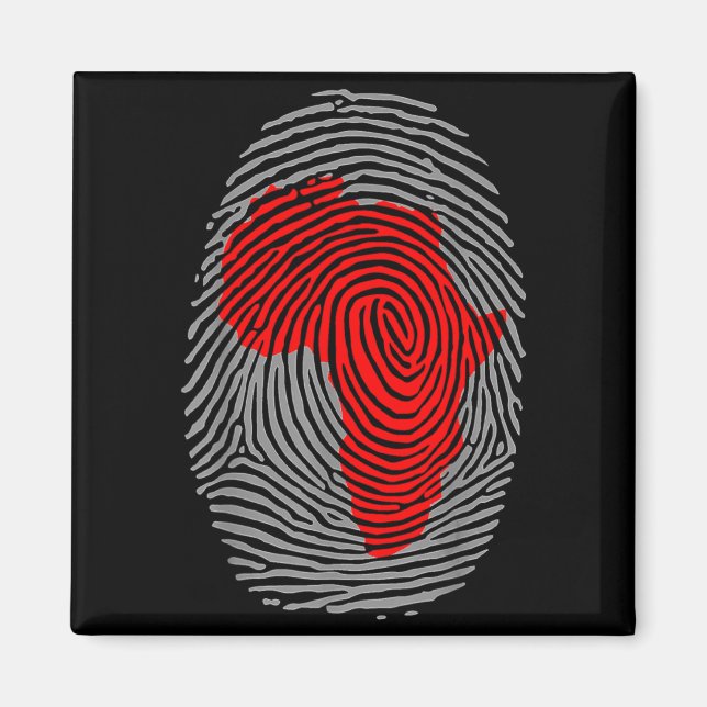 Fingerprint Black History Month Afro African Pride Magnet (Front)