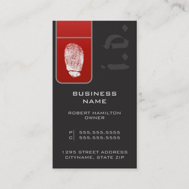 Fingerprint Business Card (Front)