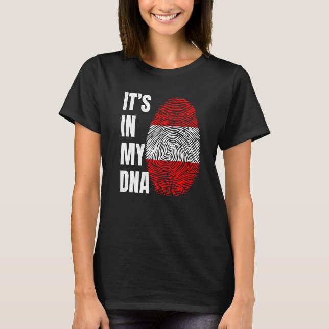 Fingerprint DNA Biometry Flag Austria   T-Shirt (Front)