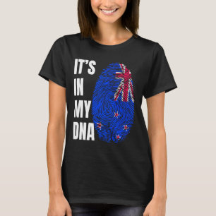 Fingerprint Dna Biometry Flag New Zealand T-Shirt