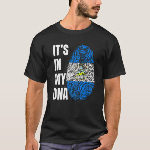 Fingerprint DNA Biometry Flag Nicaragua   T-Shirt