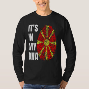 Fingerprint DNA Biometry Flag North Macedonia T-Shirt