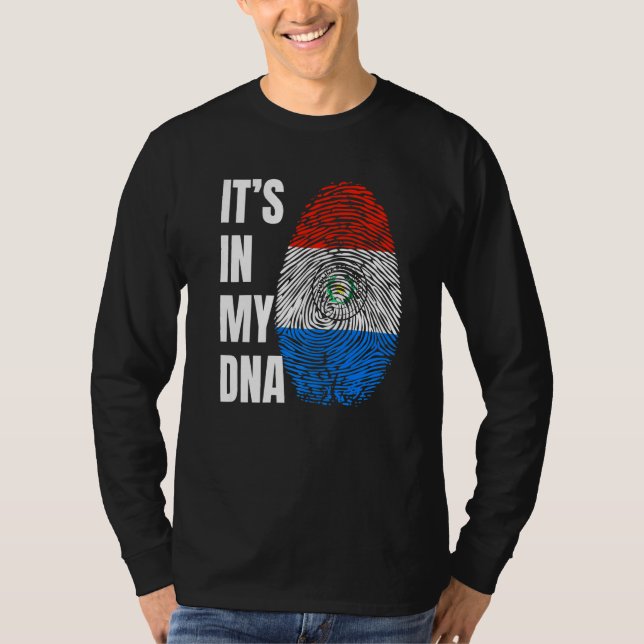 Fingerprint DNA Biometry Flag Paraguay   T-Shirt (Front)