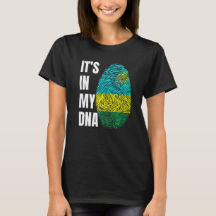Fingerprint DNA Biometry Flag Rwanda T-Shirt