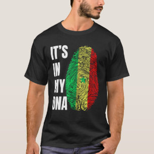 Fingerprint DNA Biometry Flag Senegal T-Shirt