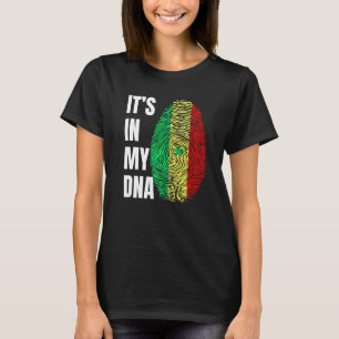 Fingerprint DNA Biometry Flag Senegal   T-Shirt