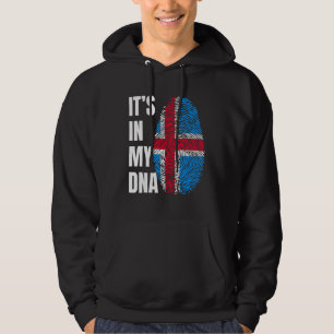 Fingerprint DNA Biometry Iceland Flag Hoodie