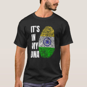 Fingerprint DNA Biometry Indian Flag India T-Shirt