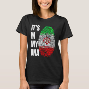 Fingerprint DNA Biometry Iranian Flag Iran T-Shirt