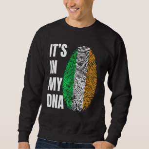 Fingerprint DNA Biometry Irish Flag Ireland Sweatshirt