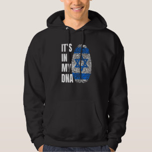 Fingerprint DNA Biometry Israel Flag Hoodie