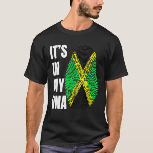 Fingerprint DNA Biometry Jamaican Flag Jamaica T-Shirt