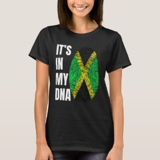 Fingerprint DNA Biometry Jamaican Flag Jamaica T-Shirt