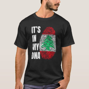 Fingerprint DNA Biometry Lebanese Flag Lebanon   T-Shirt