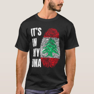 Fingerprint DNA Biometry Lebanese Flag Lebanon T-Shirt