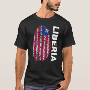 Fingerprint DNA Biometry Liberian Flag Liberia T-Shirt