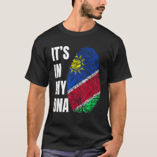 Fingerprint DNA Biometry Namibia Flag T-Shirt