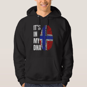 Fingerprint DNA Biometry Norwegian Flag Hoodie