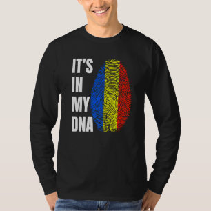 Fingerprint DNA Biometry Romanian Flag Romania T-Shirt