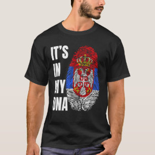 Fingerprint DNA Biometry Serbian Flag T-Shirt
