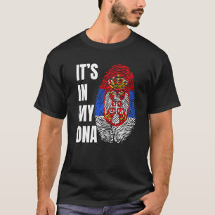 Fingerprint DNA Biometry Serbian Flag T-Shirt