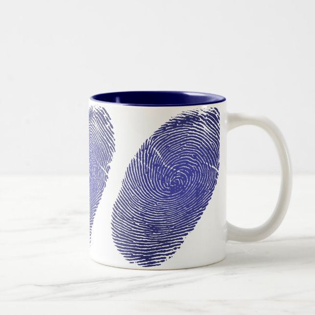 Fingerprint Graphic Two-Tone Coffee Mug (Right)