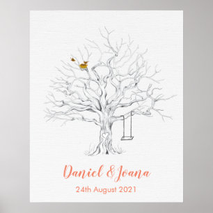 Fingerprint guest book tree thumbprint tree