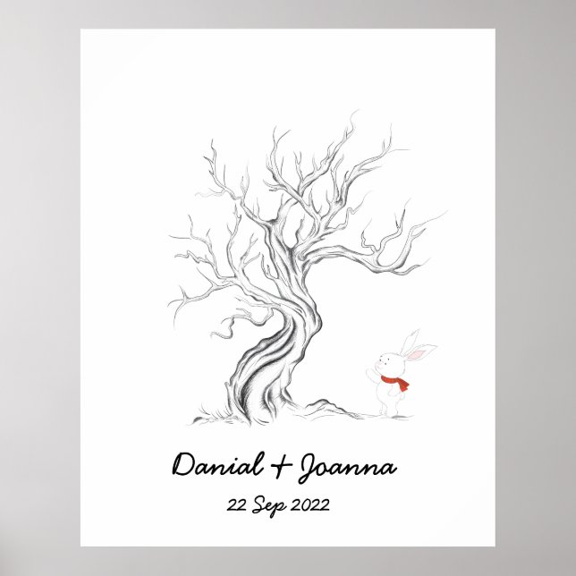 Fingerprint guest book tree thumbprint tree 2022 (Front)