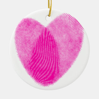 Fingerprint Heart Ceramic Tree Decoration