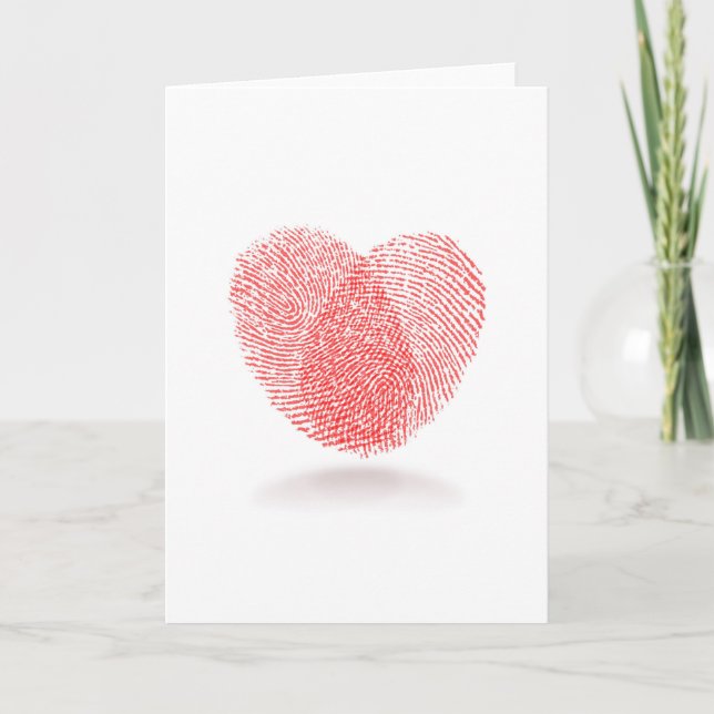 Fingerprint Heart Love Card (Front)