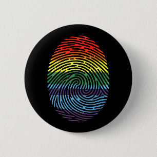 Fingerprint LGBTQ Proud Gay Lesbian Rainbow Pride 6 Cm Round Badge
