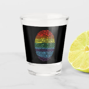 Fingerprint LGBTQ Proud Gay Lesbian Rainbow Pride Shot Glass