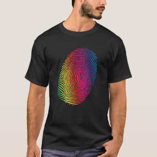 Fingerprint Pride Lgbtq Rainbow Transgender Bisexu T-Shirt