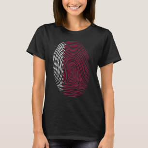 Fingerprint Qatar Flag T-Shirt