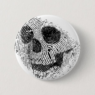 Fingerprint skull 6 cm round badge