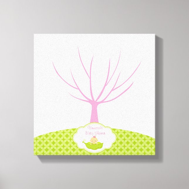 Fingerprint Tree Baby Shower Guestbook Pea Pod (Front)