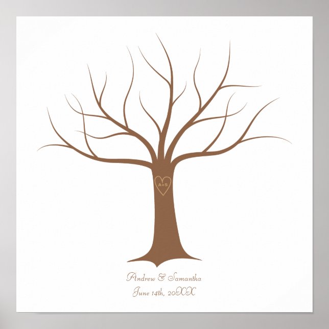 Fingerprint Tree Wedding Guestbook (Front)