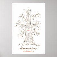 Fingerprint Tree Wedding Orange