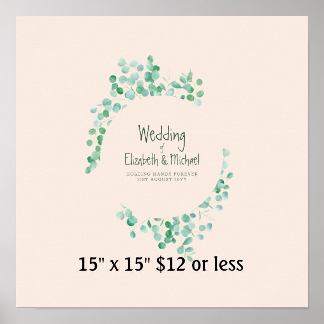 Fingerprint Tree Wreath Greenery Guestbook Budget (Front)