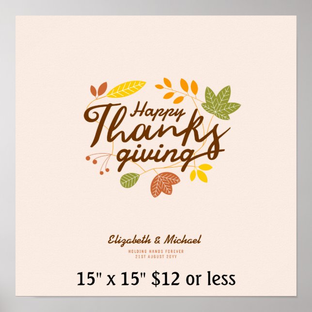 Fingerprint Tree Wreath ThanksGiving Budget Poster (Front)