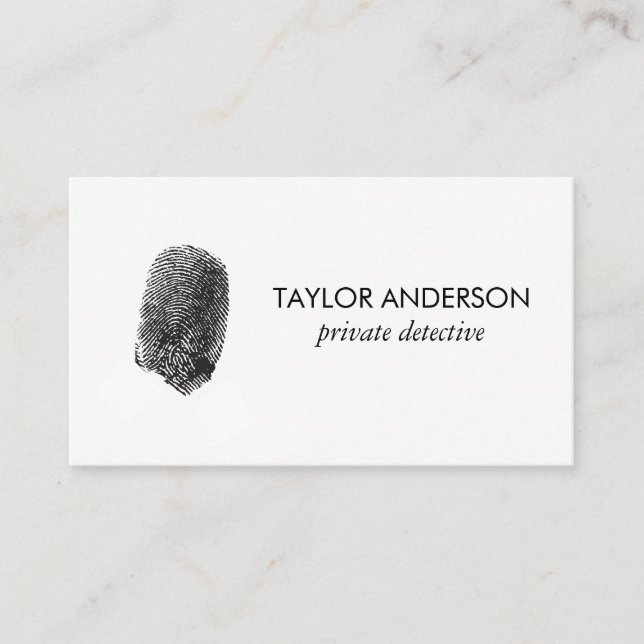 Fingerprints / Criminal Justice Business Card (Front)