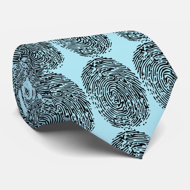 fingerprints with light blue background tie (Rolled)